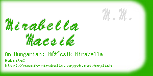 mirabella macsik business card